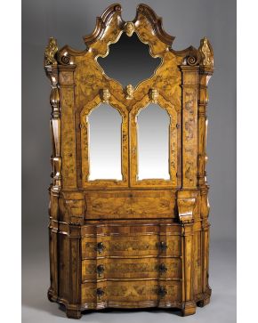 849-Gran cabinet en madera de raiz. Norte de Italia. C. 1800.