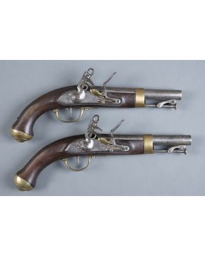 533-Pareja de pistolas españolas de chispa para Oficial de la Guarda Real. modelo 1815.