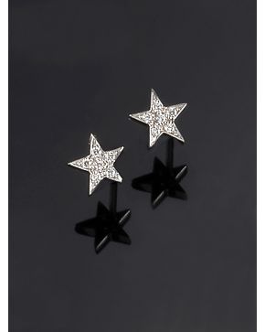 571-PENDIENTES ESTRELLITAS DE BRILLANTES. Montura de oro blanco de 18k.