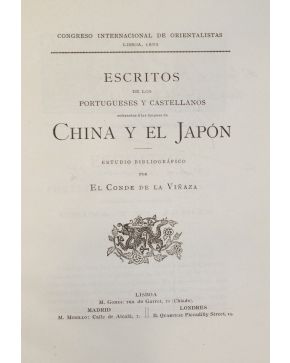 3105-105.- Congreso Internacional de Orientalistas. Lisboa. 1892. Escritos de los Portugueses y castella-nos referentes á las lenguas de CHINA Y EL JAPÓN. 