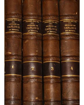 3191-3191.- FERRER DEL RÍO. Antonio.- Historia del Reinado de Carlos III en España. Madrid. Se-ñores Matute y Compagni. 1856. 4 vols. 4º m.. hol.