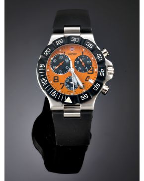 1141-RELOJ DE PULSERA VICTORINOX. ESFERA NARANJA