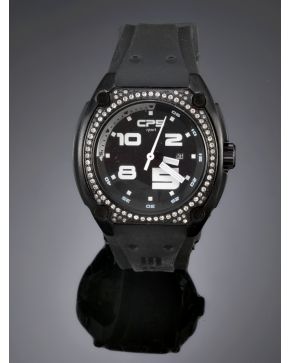 1147-409. RELOJ DE PULSERA GPS SPORT NEGRO CON BRILLANTES.