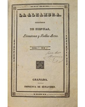 3073-3073.- LA ALHAMBRA. Periódico de Ciencias. Literatura y Bellas Artes.  Del núm. 1 al 8. Domingo 21 de Abril de 1839 - Domingo 9 de Junio de 1839. 