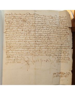 3150-3150.-  (MANUSCRITO / 1467). Mandamiento que Despacho el Sr. Don Juan de Mendoza sr. del lugar de Fresno para que dª Leonor de Guzman su Prima mujer d