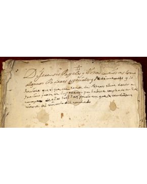 3021-(MANUSCRITO / CONDE DE ATARES). Un volumen encuadernado en pergamino. folio. con diversos papeles. ano-taciones. algunas sobre papel sellado. S XVIII.