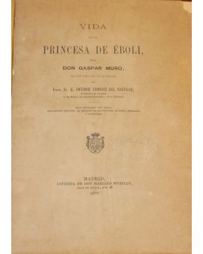 3040-Vida de la PRINCESA DE ÉBOLI por Don Gaspar Muro. con una carta por vía de prólogo del Excmo Sr. D. Antonio Cánovas del Castillo. Obra ilustrada con n