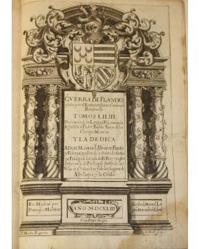 3085-GUERRA DE FLANDES escrita por el Eminentissimo Cardenal Bentivollo. Tomos I.II.III Traduxola de la Lengua Toscana en la Española el Padre Basilio Vare