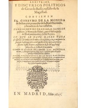 3095-(VOLUMEN DE PAPELES VARIOS: IMPRESOS Y MANUSCRITOS) (HACIENDA - MONEDA - ORO DE INDIAS - MONTES DE PIEDAD). S. XVII.