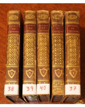 3120-L'Esprit de l'Histoire. ou Lettres politiques et Morales d'un Pere á son Fils.... par Antoine Ferrand. Paris. Vernarel et Tenon. 1826. 4 vols.. 8º. ho