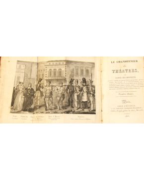 3125-Le Chansonnier des Théatres. ou Choix de Couplets... Première Anné. Paris. chez l'Editeur. 1825. 8º. plena piel. Un grabado plegado.