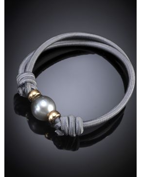 475-PULSERA GRIS CON PERLA