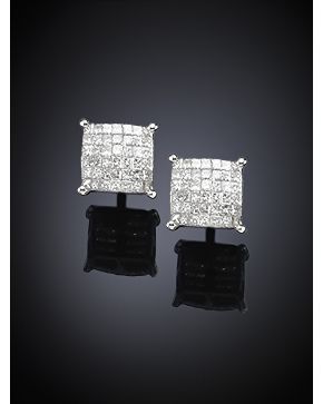 509-PENDIENTES DE BRILLANTES EN FORMA CUADRADA 2.40 ct. 