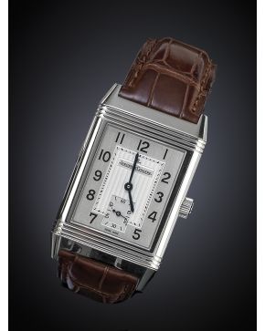 778-JAEGER LE COURTE REVERSO. RELOJ DE PULSERA PARA CABALLERO. MOVIMIENTO AUTOMÁTICO. CAJA EN ACERO.Esfera argenté con numeración arábiga. minutero tipo c