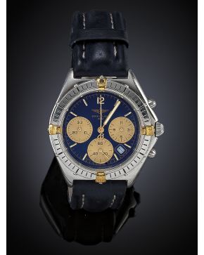 795-BREITLING 1884 CHRONO Nº B55046 1 2838. RELOJ DE PULSERA PARA CABALLERO. MOVIMIENTO SUIZO DE CUARZO. Esfera azul con numeración a trazos aplicados. ag