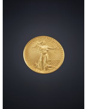 825-MONEDA DE ORO AMARILLO DE 50$ AMERICANOS.