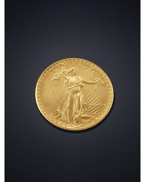 826-MONEDA DE ORO AMARILLO DE 50$ AMERICANOS.