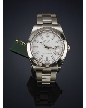 836-ROLEX OYSTER PERPETUAL DATEJUST REF. 116300  SERIE 1P09R338. Reloj de pulsera para caballero. Movimiento automático. Caja de 41 mm y brazalete en ac