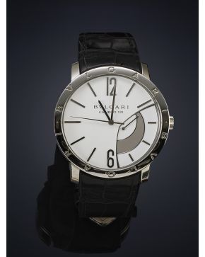 841-BULGARI CBO   Nº BB43. RELOJ DE PULSERA PARA CABALLERO. CAJA EN ACERO DE 38MM DE DIÁMETRO Y CORREA DE PIEL EN NEGRO. Movimiento automático. Esfera b