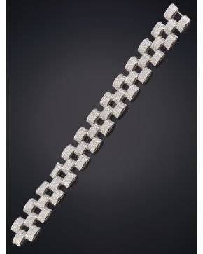 986-EXQUISITA PULSERA DE BRILLANTES DE 12.50 cts aprox sobre una montura de oro blanco de 18K.