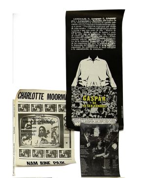 258-NAM JUNE PAIK. CHARLOTTE MOORMAN. Cartel original Cornner Universty. New York 1972. Medidas: 71 x 50.7 cm.