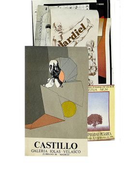 252-VARIOS AUTORES. Lote de 7 carteles: Hermandad Pictórica. 1980. Juana Francés.1981. Jorge Castillo. Paredes Jardiel. 1977. Orcajo. 1980. Gir