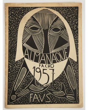 224-FAUS. ALMANAQUE FACHO 1957. Edición de Salvador Sanz Faus | Almanaque Facho 1957 (1956). 12 Estampaciones con las planchas de linóleo originales de 