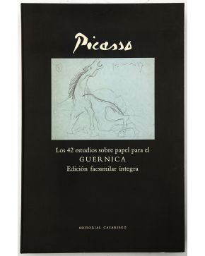 277-AFTER PABLO PICASSO. PICASSO. LOS 42 ESTUDIOS SOBRE PAPEL PARA EL GUERNICA. EDICIÓN FACSIMILAR ÍNTEGRA. 1990. Edición 261/750. El tamaño de la caja 