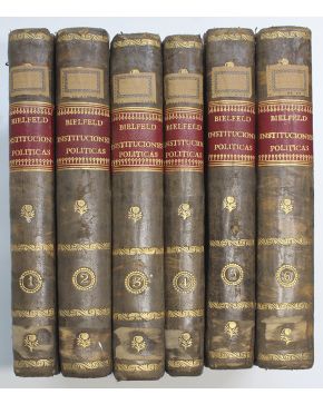 1128-[Primera edición española - Economía - Bielfeld is listed in Ken Carpenter's honors list of Economic Bestsellers before 1850. [Baron de Bielfeld]. INS