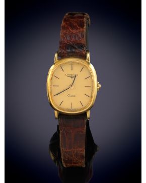 775-Longines reloj de pulsera para señora con caja en oro amarillo.