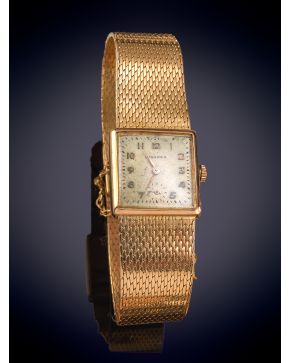 81-RELOJ LONGINES CAJA Y BRAZALETE EN ORO AMARILLO 18K