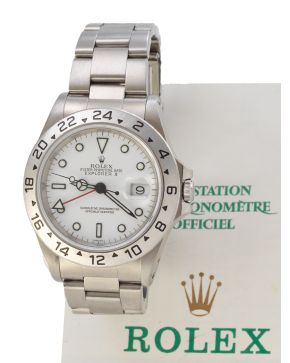 813-ROLEX EN ACERO EXPLORER II REF. 16570 CIRCA 1993