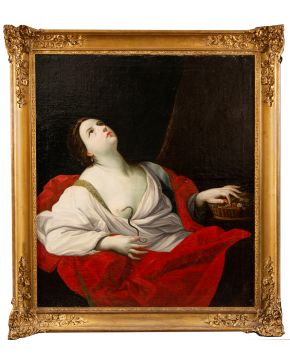 828-FEDERICO DE MADRAZO Y KÜNTZ (Roma, 9 de febrero de 1815 - Madrid, 10 de junio de 1894) La muerte de Cleopatra  copia del original de Guido Reni (1577-1642) en el Museo del Prado. Firmado:  F