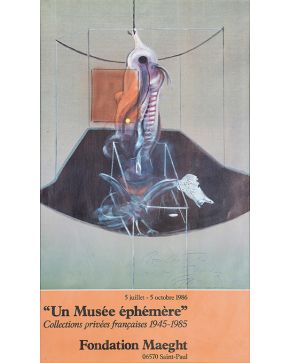 237-FRANCIS BACON (Dublín, Irlanda 1909-Madrid 1992) Un Musée éphémerè. 1986 Offset sobre papel. Poster original de la exposición "Francis Bacon: Un "