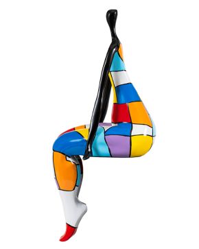 321-SIGUIENDO MODELOS DE NIKI DE SAINT PHALLE (Neuilly-sur-Seine, Francia1930-California 2002)  Femme assise  Escultura de resina pintada a mano Medi"