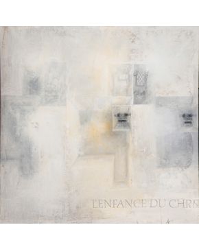 106-GUILLERMO KUITCA (Buenos Aires, Argentina 1961)   Lénfance du Christ. 1990   Óleo y acrílico sobre lienzo  Titulado "Lénfance du Christ Firmado, "