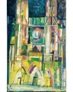 2004-SAM ANDEL Notre Dame de París. 1958Óleo sobre lienzoFirmado y fechado 1958Medidas: 100 x 65,5 cm.