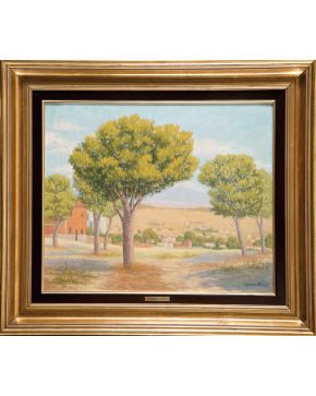 2299-PEDRO SERRA FARNÉS (Barcelona, 1890 - Madrid, 1974)PaisajeÓleo sobre lienzo.Firmado en el ángulo inferior derecho Ser