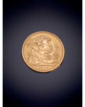 1054- MONEDA DE ISABEL II, AÑO 1967 EN ORO AMARILLO DE 18K.