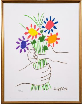 243-PABLO PICASSO (Málaga 1881-Mougins, Francia 1973)   Bouquet de Fleurs (Combat