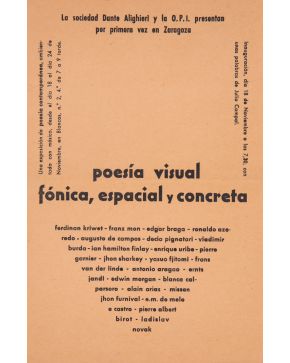 187-POESÍA VISUAL, FÓNICA, ESPACIAL Y CONCRETA Díptico invitación en cartulina. S