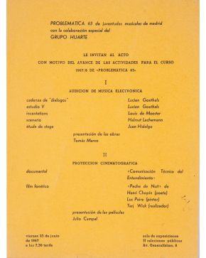 184-PROBLEMÁTICA 63 de Juventudes Musicales de Madrid con el GRUPO HUARTE. Invitació