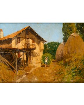 540-ÁNGEL COMAS (S. XX) Paisaje rural" Óleo sobre lienzo. Firmado Medida