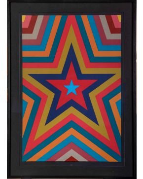 117-SOL LEWITT (Hartford 1928-Nueva York 2007) Five Pointed Star with Color Bands