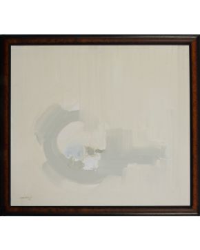 276-CARLOS LAHARRAGUE RODRIGUEZ-BAUZA (1936-2018), 1985. Abstracto" Óleo sobre lienzo Firmado: "Laharrague" Medidas: 98 x 108 cm. "