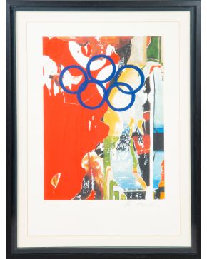 253-MIMMO ROTELLA (Catanzaro, Italia 1918-Milán, Italia 2006) Suite Olympic Centennial". 1992 Serigrafía sobre papel Velin Arches Firmada Numerada 141