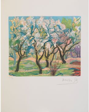 290-MENCHU GAL (Irún 1918-San Sebastián 2008) aLMENDROS" Aguafuerte sobre papel  Firmado a  lápiz Numerado PA XVI/XXV Medidas: 60 x 49,7 cm."