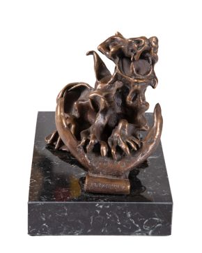 271-SALVADOR DALÍ (Figueras 1904-1989) La grandeza del Islam". c. 1974 Bronce patinado sobre peana de mármol negro veteado Firmada Numerada 662/1000  