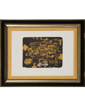 292-ANTONI TÀPIES (Barcelona 1923-2006) Lettres". 1983 Litografía sobre papel Rives Firmado a lápiz Numerado