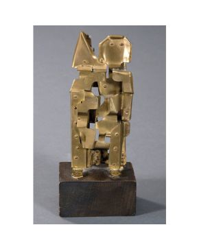 2166-ILYA SCHOR (Zolochiv, Ucrania 1904-Nueva York1961)   Figura" Metal recortado y ensambl